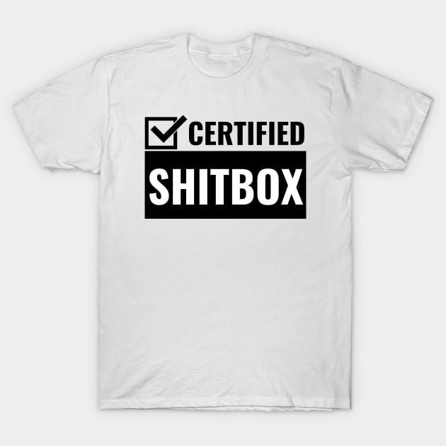 Certified Shitbox - Black Checkbox Design T-Shirt by Double E Design